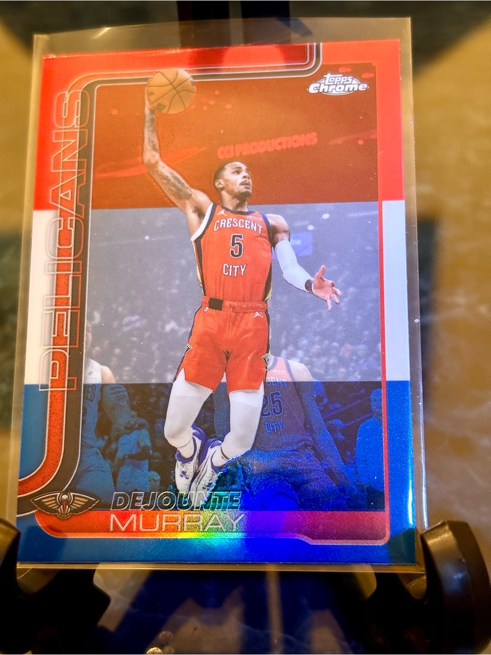 Dejounte Murray Topps Basketball Card Red White and Blue New Orleans Pelicans